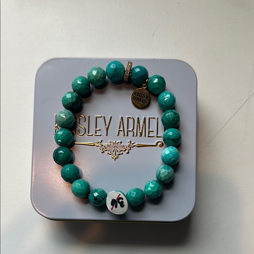 Kinsley Armelle Teal/gree Beaded Bracelet